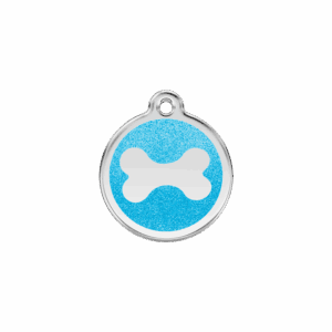 Katzenmarke Glitzer-Knochen Aqua S