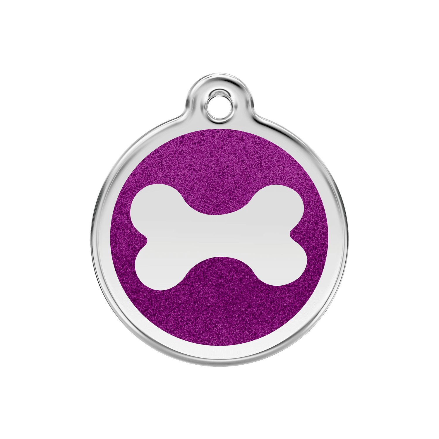 Vue avant - Médaille personnalisable Red Dingo Émail pailleté violet - Größe M 30.00mm