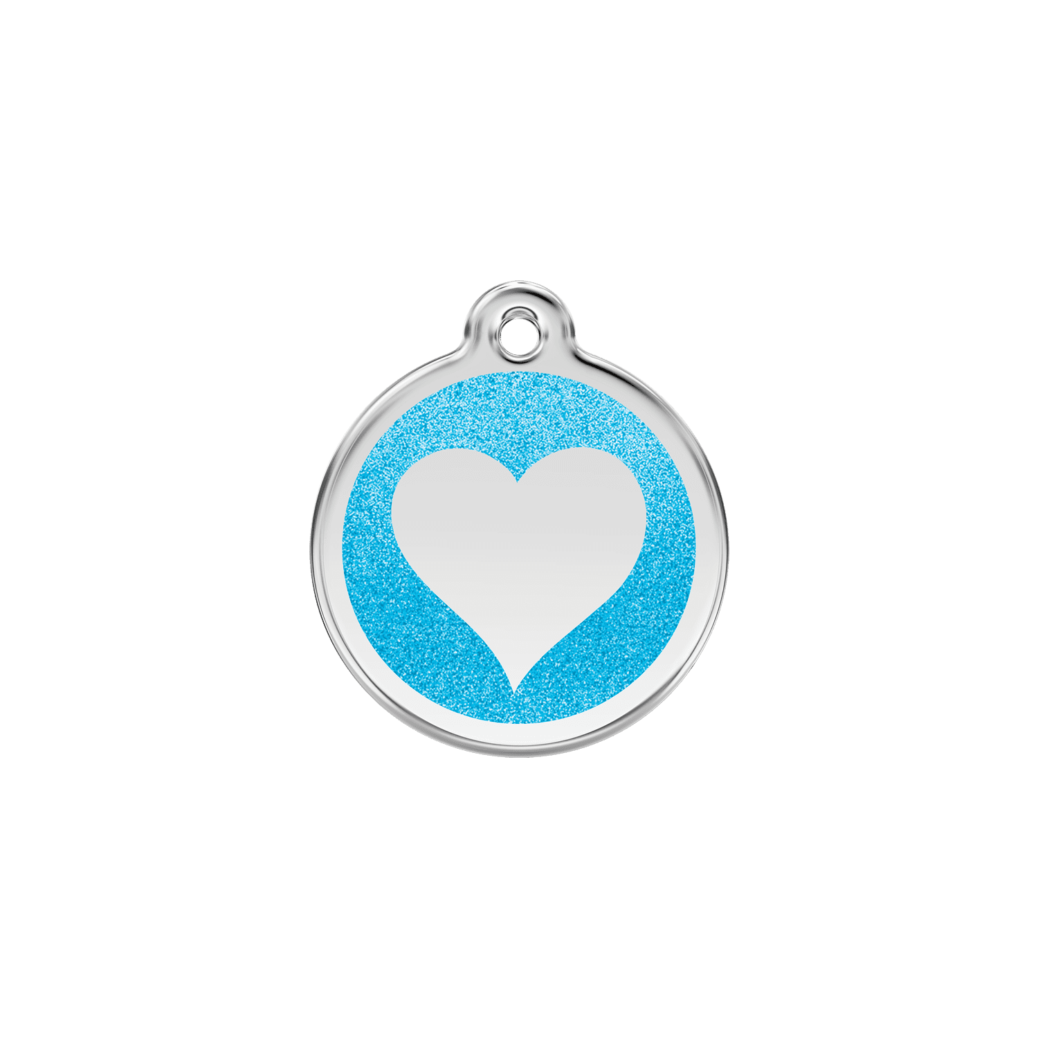 Vue avant - Médaille personnalisée Red Dingo Émail pailleté Aqua - Größe S pour chien/chat