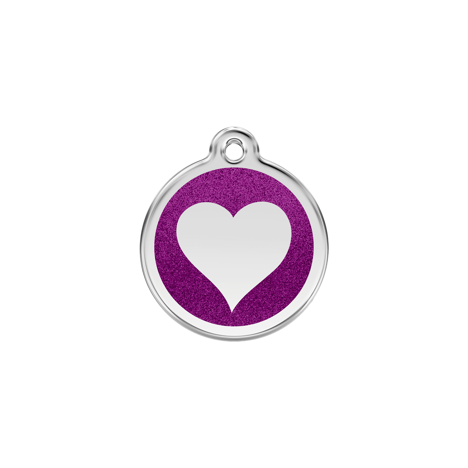 Vue avant - Médaille personnalisable Red Dingo Émail pailleté violet - Größe S pour chien/chat