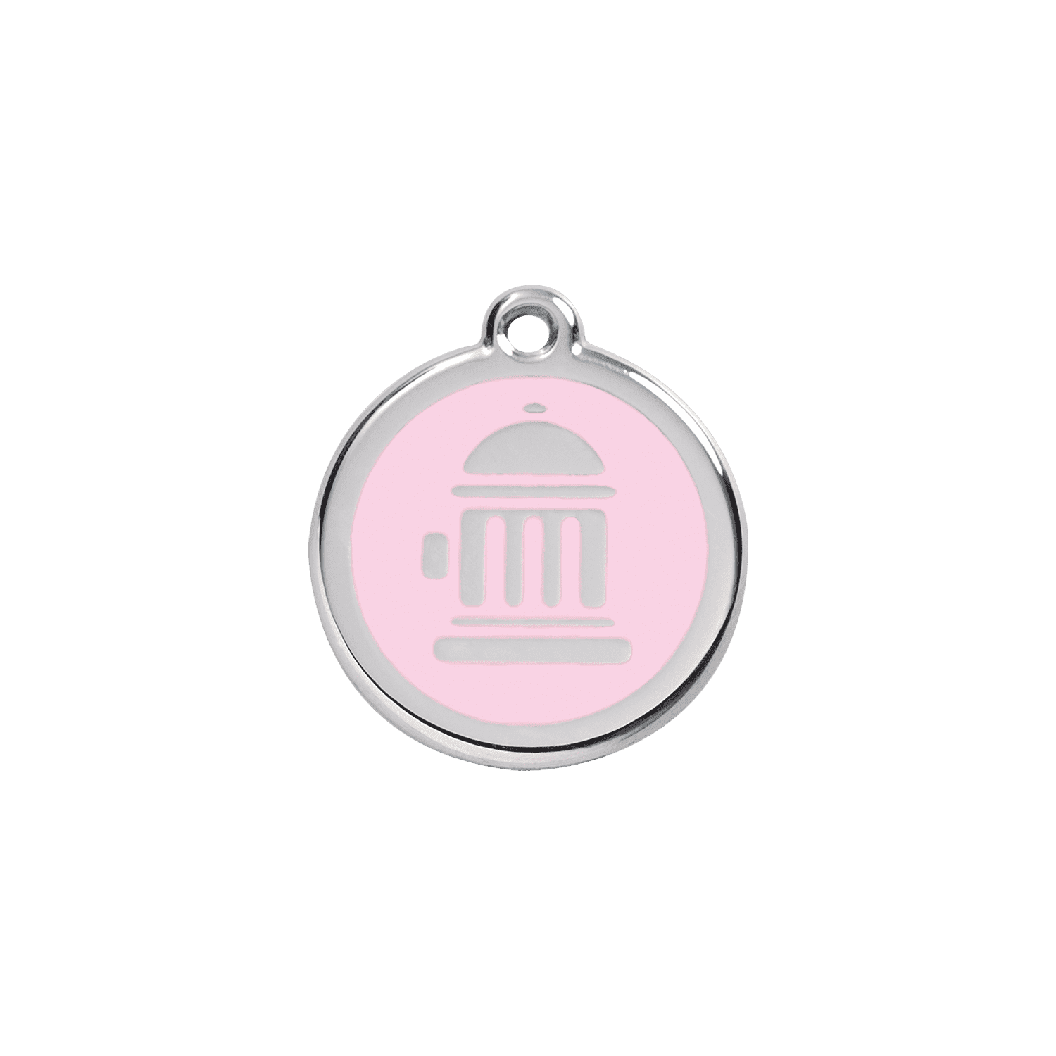 Vue avant - Médaille personnalisée pour chien/chat Red Dingo Émail/Acier inoxydable Bouche d'incendie Rose S 20.00 7G
