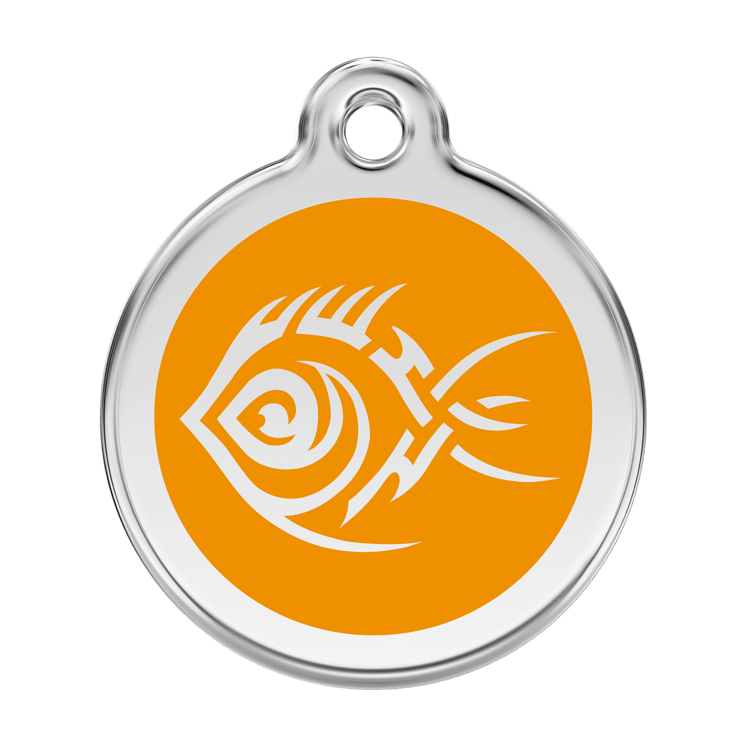 Vue avant - Médaille personnalisée pour chien Red Dingo Poisson tribal Orange - Größe L