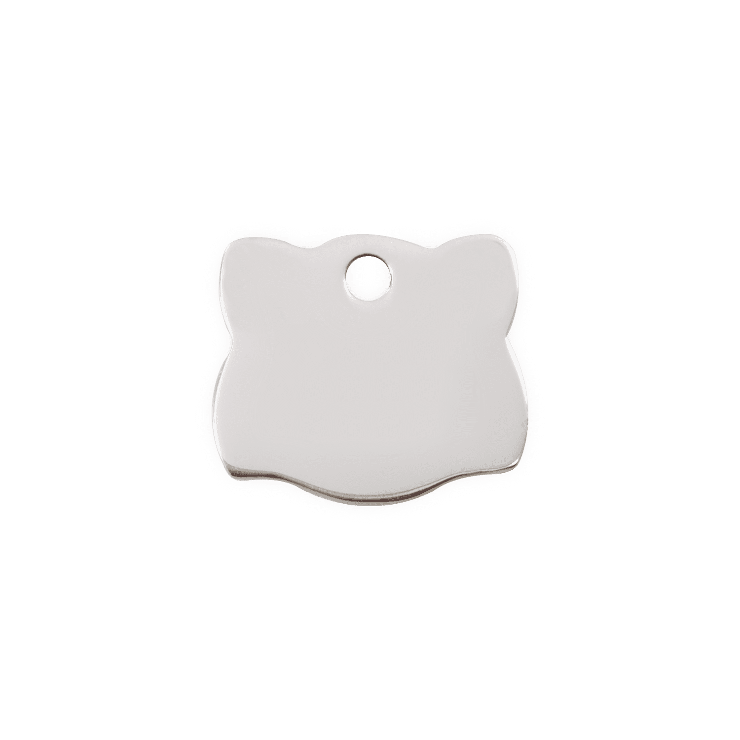 Vue arrière - Médaille personnalisée pour chat Red Dingo - Plat en acier inoxydable - Tête de chat - Größe S