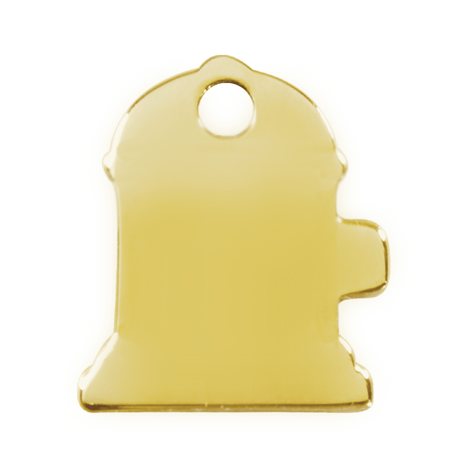Vue arrière - Médaille personnalisable pour chien/chat Red Dingo - Laiton plat - Bouche d'incendie